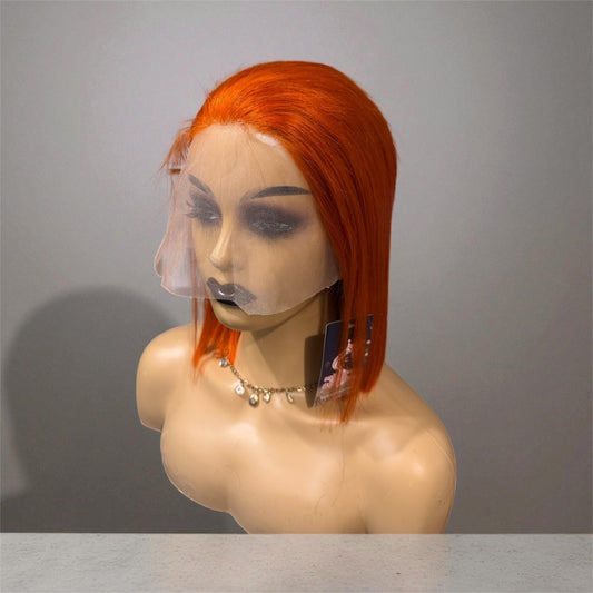 STRAIGHT BOB ORANGE FULL FRONTAL 13X4